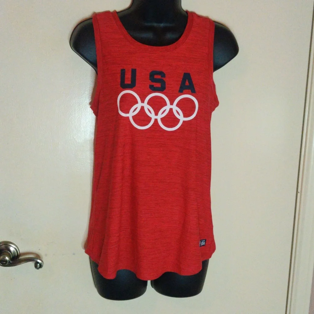 US Olympic Team Apparel Red USA Olympic Muscle Shirt America - Picture 1 of 6